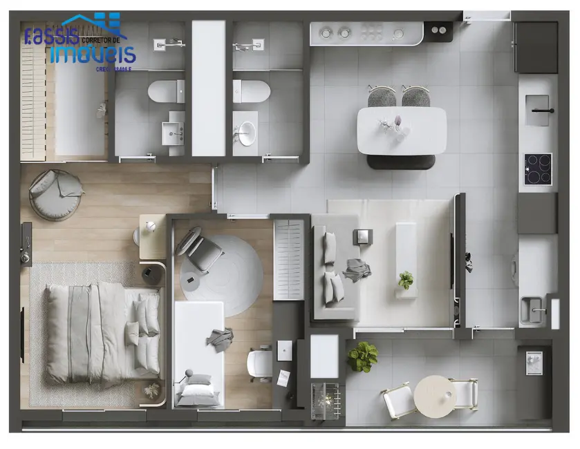 Apartamento com 3 quartos à venda, 78m2 em Campina do Siqueira, Curitiba - PR - imagem 3 Foto 3 de Apartamento com 3 quartos à venda, 78m2 em Campina do Siqueira, Curitiba - PR