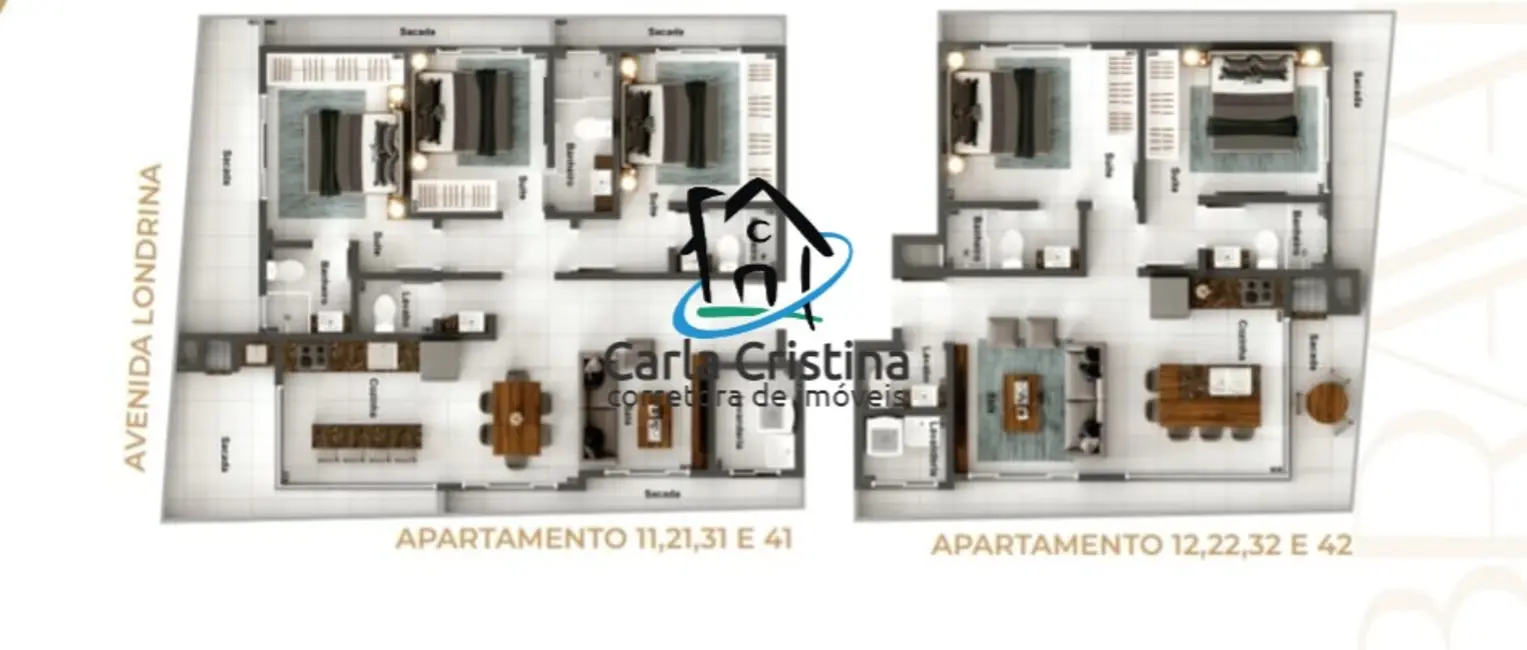 Apartamento com 3 quartos à venda, 163m2 em Matinhos - PR - imagem 7 Foto 7 de Apartamento com 3 quartos à venda, 163m2 em Matinhos - PR