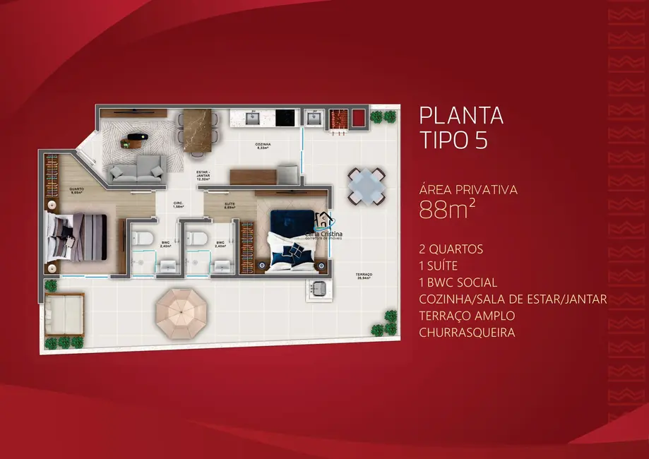 Foto 5 de Apartamento com 2 quartos à venda, 88m2 em Matinhos - PR