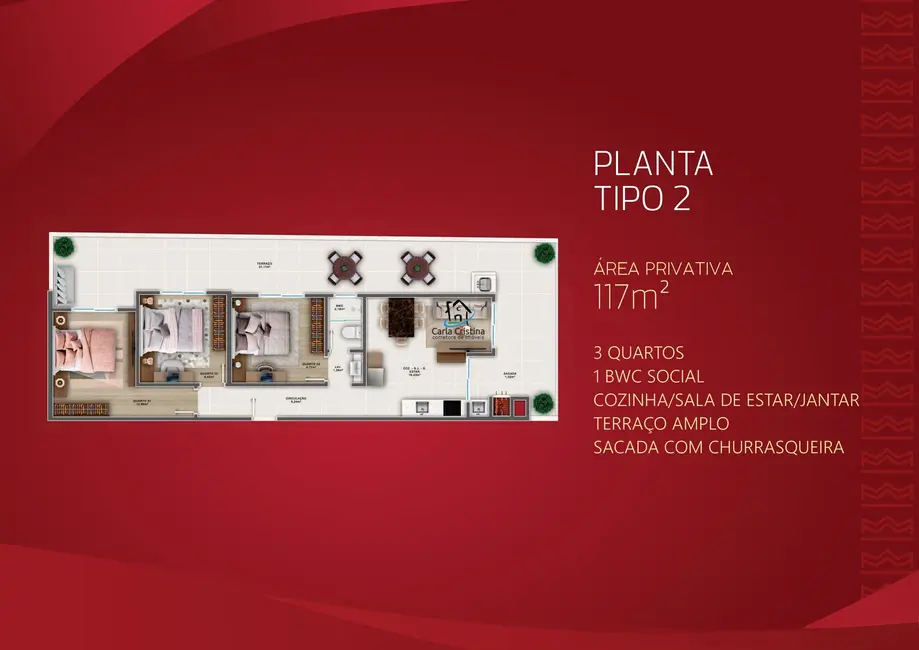 Apartamento com 2 quartos à venda, 88m2 em Matinhos - PR - imagem 2 Foto 2 de Apartamento com 2 quartos à venda, 88m2 em Matinhos - PR