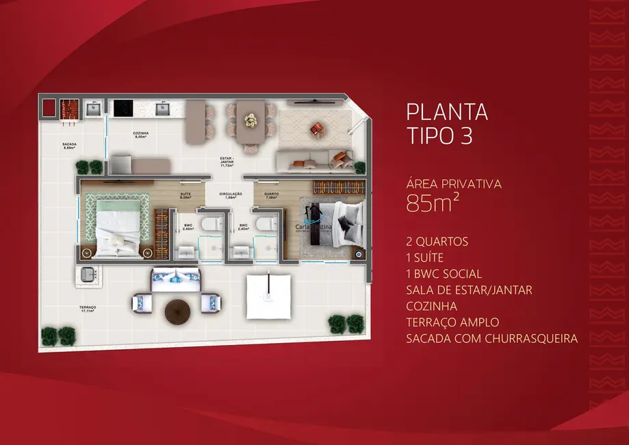 Foto 3 de Apartamento com 2 quartos à venda, 88m2 em Matinhos - PR