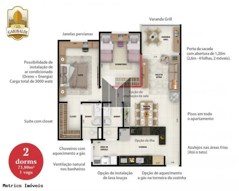 Foto 8 de Apartamento com 2 quartos à venda, 76m2 em Vista Alegre, Vinhedo - SP