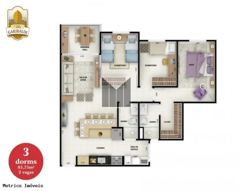 Foto 9 de Apartamento com 2 quartos à venda, 76m2 em Vista Alegre, Vinhedo - SP