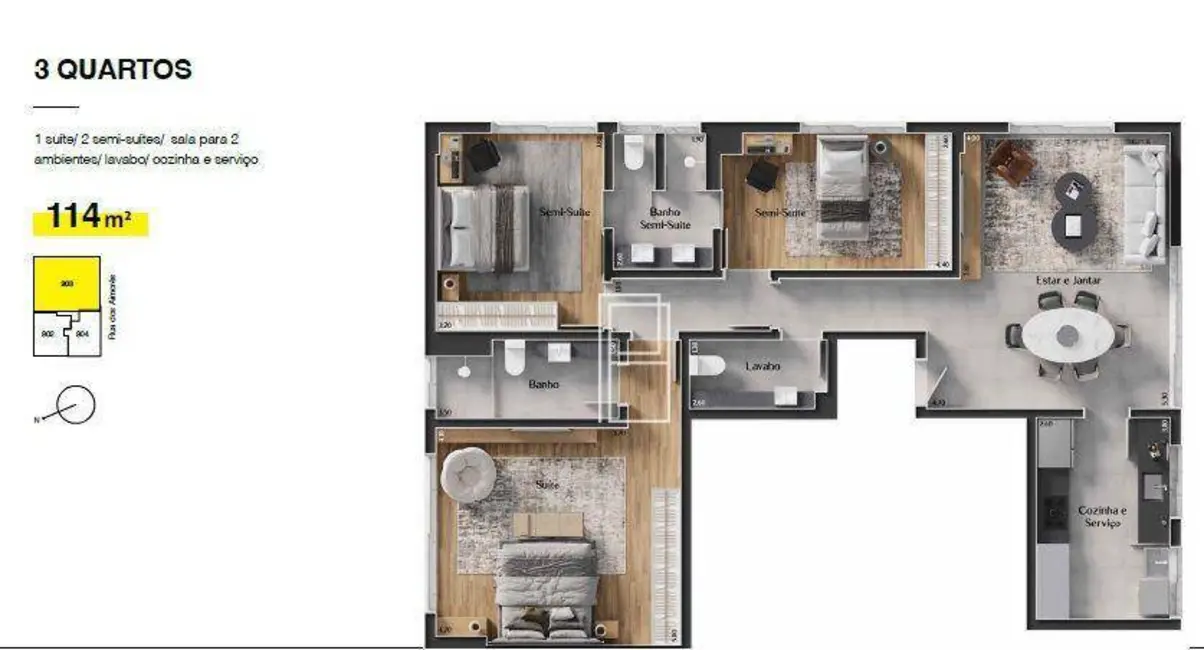 Foto 1 de Apartamento com 3 quartos à venda, 113m2 em Lourdes, Belo Horizonte - MG