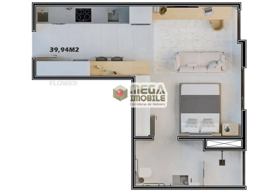 Foto 5 de Apartamento com 1 quarto à venda, 40m2 em Trindade, Florianopolis - SC