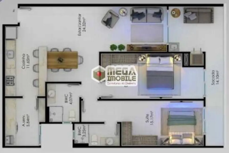 Foto 6 de Apartamento com 2 quartos à venda, 105m2 em Florianopolis - SC