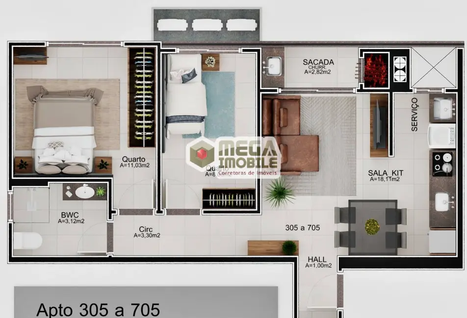 Apartamento com 2 quartos à venda, 64m2 em Carvoeira, Florianopolis - SC - imagem 7 Foto 7 de Apartamento com 2 quartos à venda, 64m2 em Carvoeira, Florianopolis - SC