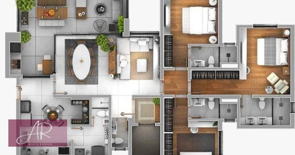 Foto 4 de Apartamento com 3 quartos à venda, 150m2 em Centro, Pouso Alegre - MG
