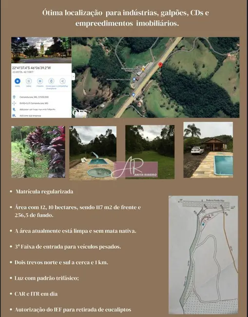 Foto 2 de Terreno / Lote à venda, 120000m2 em Pouso Alegre - MG