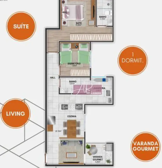 Apartamento com 2 quartos à venda, 72m2 em Jardim Aureliano, Pouso Alegre - MG - imagem 9 Foto 9 de Apartamento com 2 quartos à venda, 72m2 em Jardim Aureliano, Pouso Alegre - MG