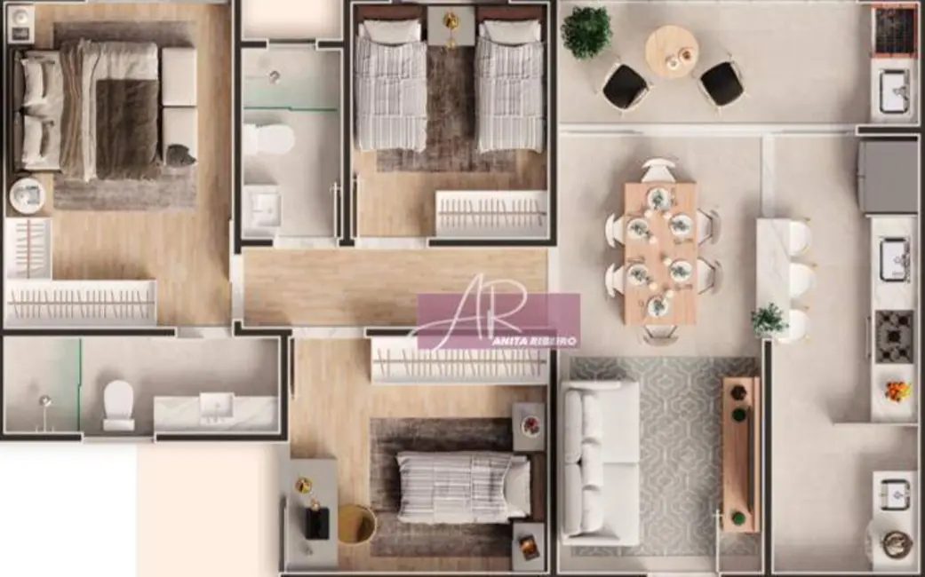 Foto 2 de Apartamento com 3 quartos à venda, 88m2 em Pouso Alegre - MG