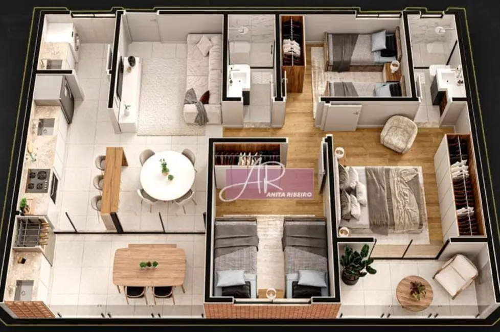 Foto 5 de Apartamento com 3 quartos à venda, 80m2 em Nova Pouso Alegre, Pouso Alegre - MG