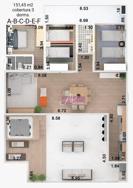 Foto 2 de Cobertura com 3 quartos à venda, 151m2 em Ubatuba - SP
