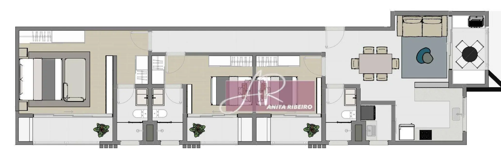 Apartamento com 3 quartos à venda, 115m2 em São Camilo, Pouso Alegre - MG - imagem 3 Foto 3 de Apartamento com 3 quartos à venda, 115m2 em São Camilo, Pouso Alegre - MG