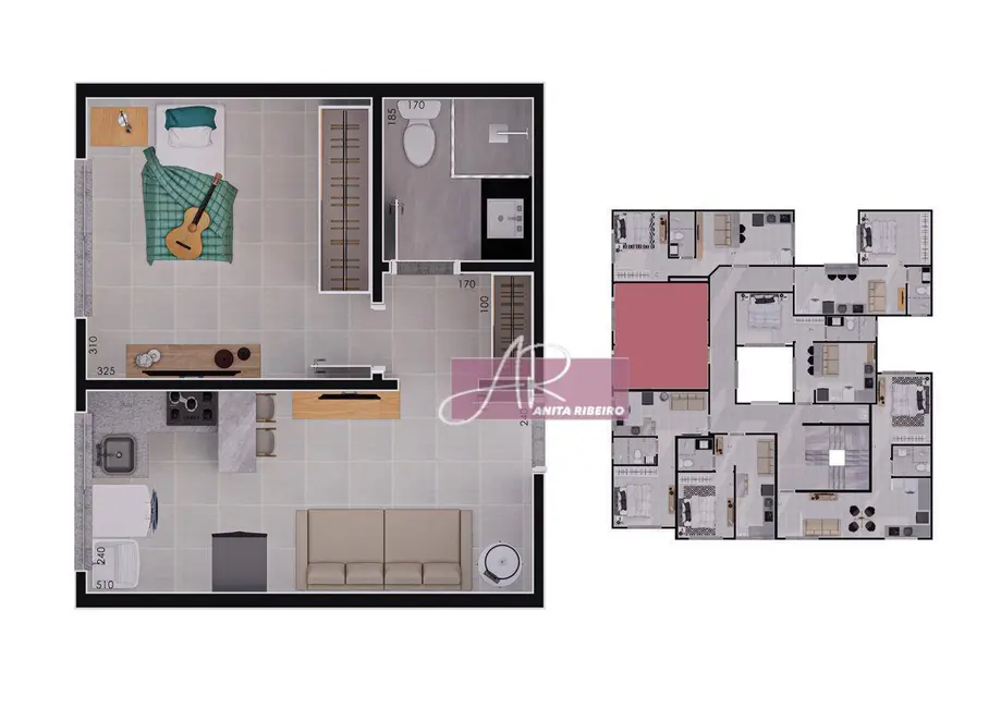 Foto 7 de Loft / Flat com 1 quarto à venda, 31m2 em Boa Vista, Pouso Alegre - MG