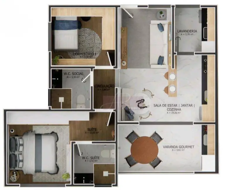 Foto 2 de Apartamento com 2 quartos à venda, 71m2 em Recanto dos Barreiros, Pouso Alegre - MG
