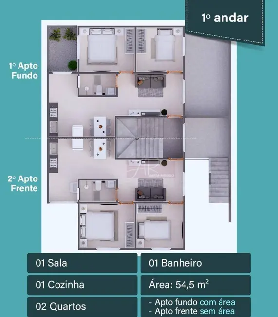 Apartamento com 2 quartos à venda, 54m2 em Pão de Açúcar, Pouso Alegre - MG - imagem 3 Foto 3 de Apartamento com 2 quartos à venda, 54m2 em Pão de Açúcar, Pouso Alegre - MG