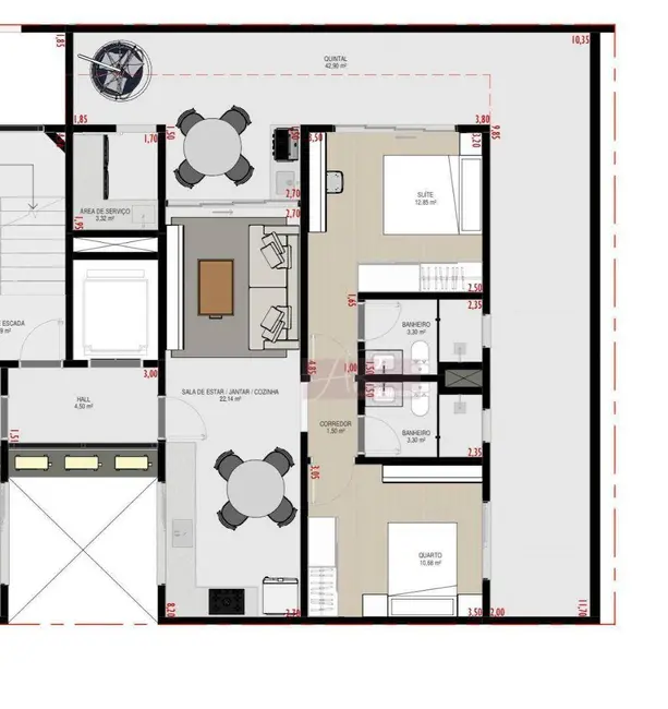 Apartamento com 2 quartos à venda, 120m2 em Pouso Alegre - MG - imagem 3 Foto 3 de Apartamento com 2 quartos à venda, 120m2 em Pouso Alegre - MG