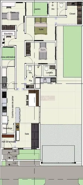 Foto 2 de Casa com 4 quartos à venda, 133m2 em Parque Real, Pouso Alegre - MG