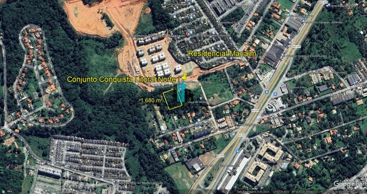 Foto 1 de Terreno / Lote à venda, 1680m2 em Camacari - BA