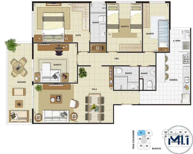 Foto 9 de Apartamento com 4 quartos à venda, 105m2 em Cachambi, Rio De Janeiro - RJ