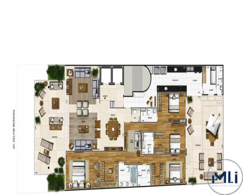 Foto 5 de Apartamento com 4 quartos à venda, 295m2 em Leblon, Rio De Janeiro - RJ