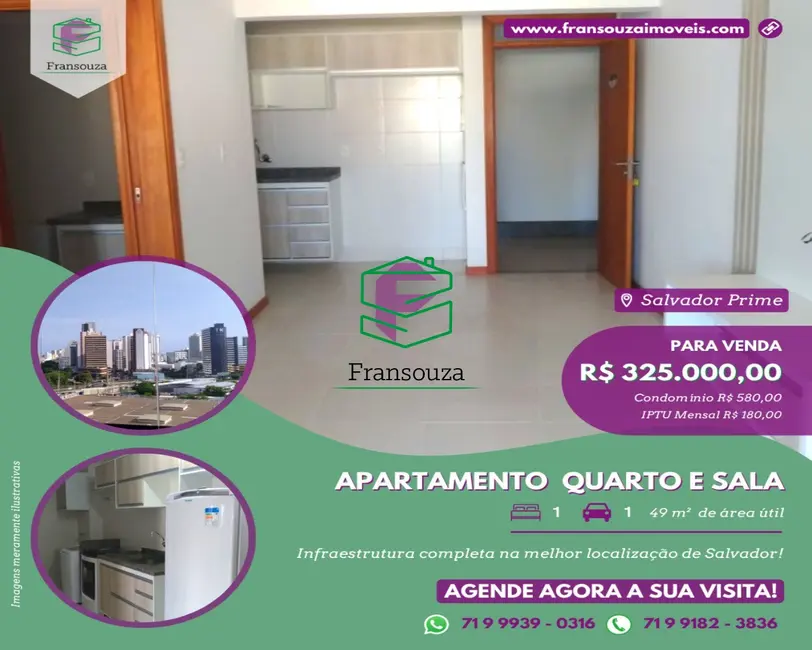 Foto 1 de Apartamento com 1 quarto à venda, 49m2 em Caminho das Árvores, Salvador - BA