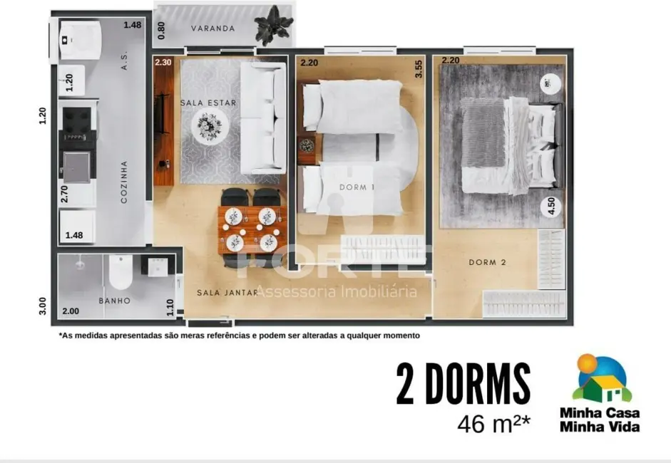 Foto 4 de Apartamento com 2 quartos à venda, 46m2 em Conjunto Habitacional Ana Paula, Mogi Das Cruzes - SP