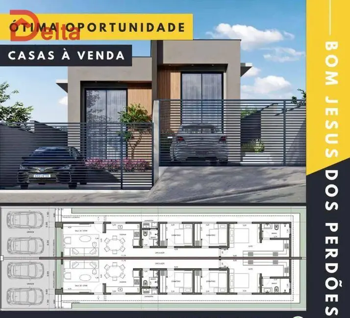 Foto 3 de Casa com 3 quartos à venda, 77m2 em Bom Jesus Dos Perdoes - SP