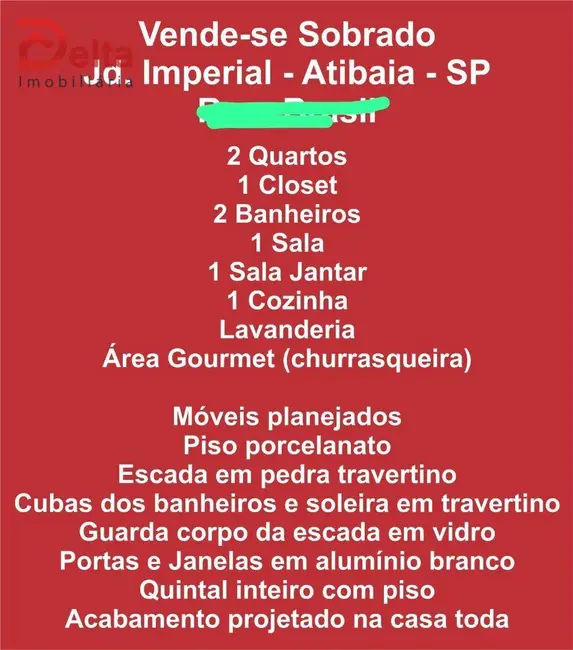 Foto 6 de Casa com 2 quartos à venda, 300m2 em Jardim Imperial, Atibaia - SP