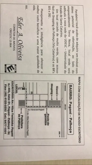 Foto 7 de Terreno / Lote à venda, 480m2 em Bela Vista, Palhoca - SC