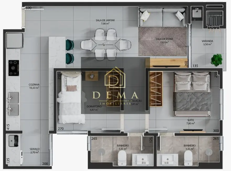 Apartamento com 1 quarto à venda em Tocantins, Toledo - PR - imagem 8 Foto 8 de Apartamento com 1 quarto à venda em Tocantins, Toledo - PR