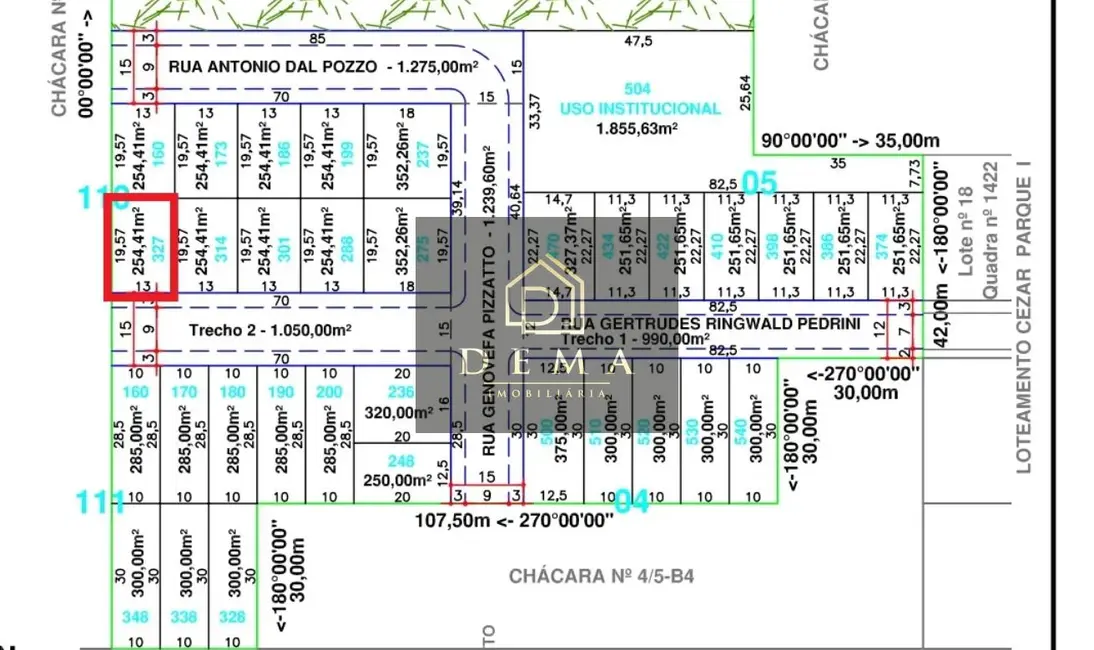Foto 1 de Terreno / Lote à venda, 254m2 em Jardim Bressan, Toledo - PR
