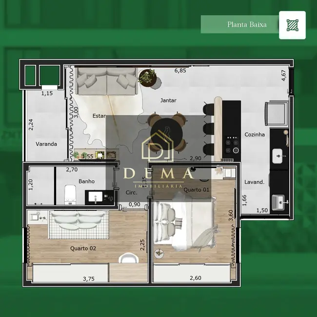 Apartamento com 2 quartos à venda em Jardim Santa Maria, Toledo - PR - imagem 3 Foto 3 de Apartamento com 2 quartos à venda em Jardim Santa Maria, Toledo - PR
