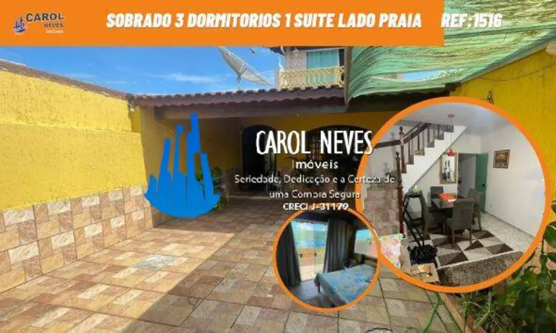 Foto 1 de Sobrado com 3 quartos à venda, 144m2 em Mongagua - SP