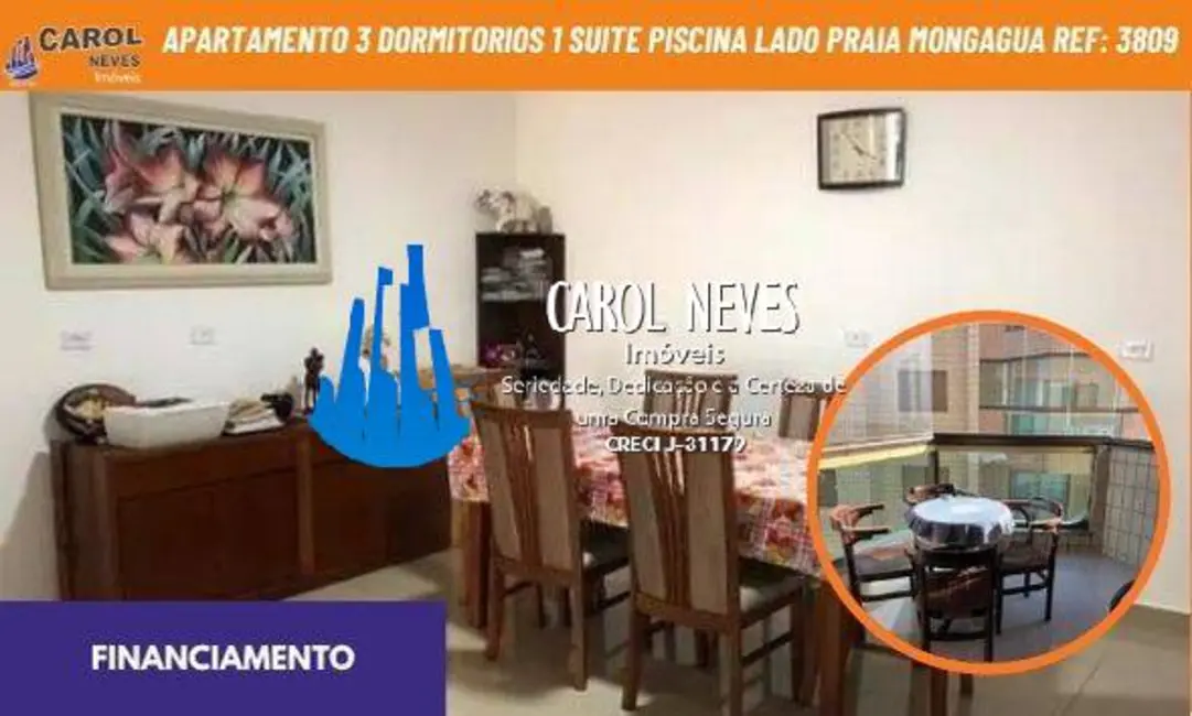 Foto 1 de Apartamento com 3 quartos à venda, 115m2 em Mongagua - SP