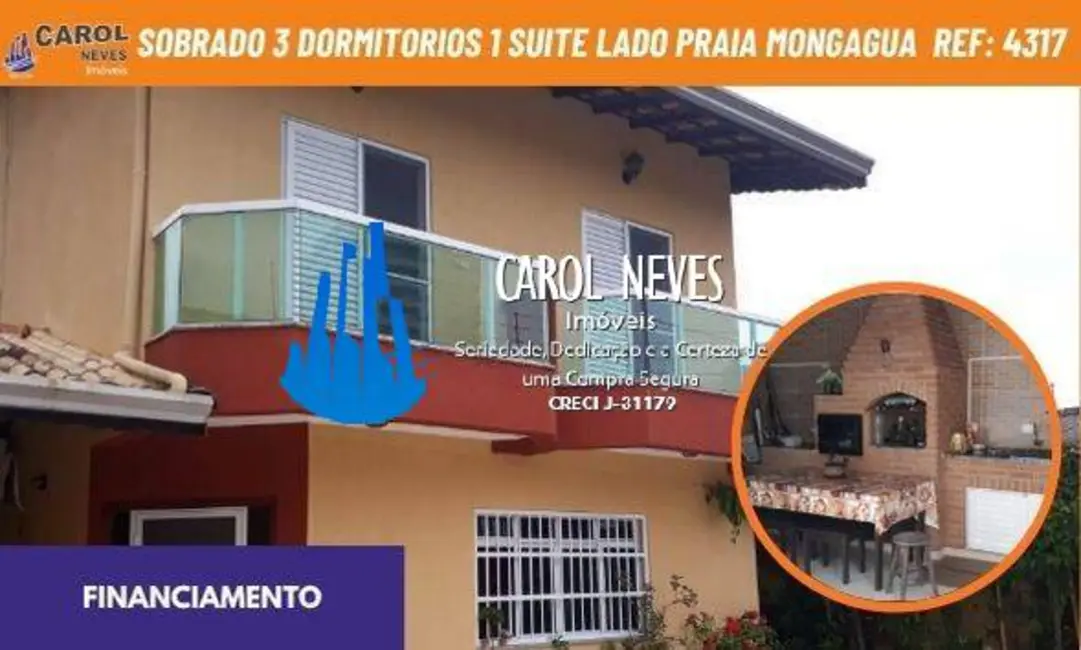 Foto 1 de Sobrado com 3 quartos à venda, 169m2 em Mongagua - SP