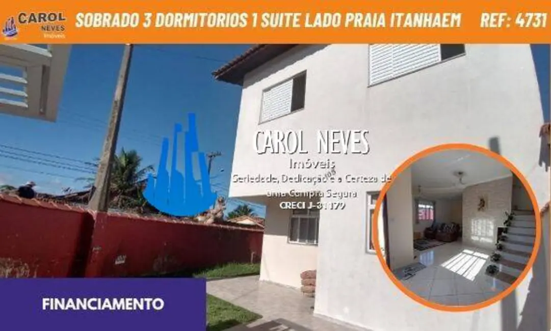 Foto 1 de Sobrado com 3 quartos à venda, 104m2 em Itanhaem - SP