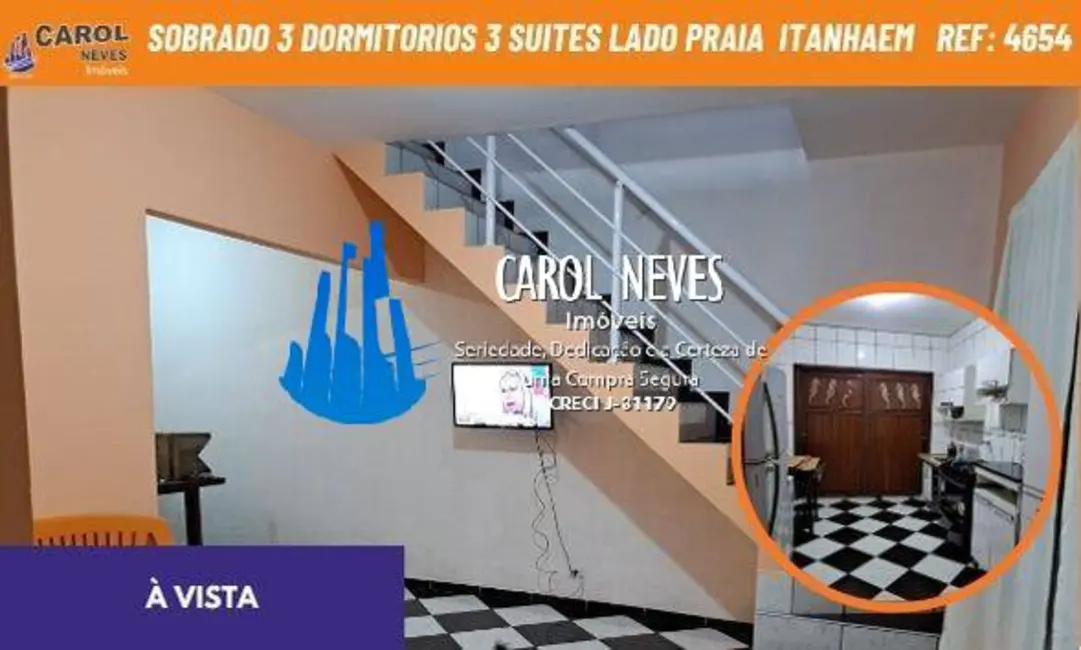 Foto 1 de Sobrado com 3 quartos à venda, 80m2 em Itanhaem - SP
