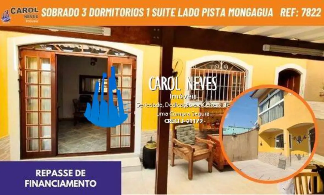 Foto 1 de Sobrado com 3 quartos à venda, 150m2 em Mongagua - SP