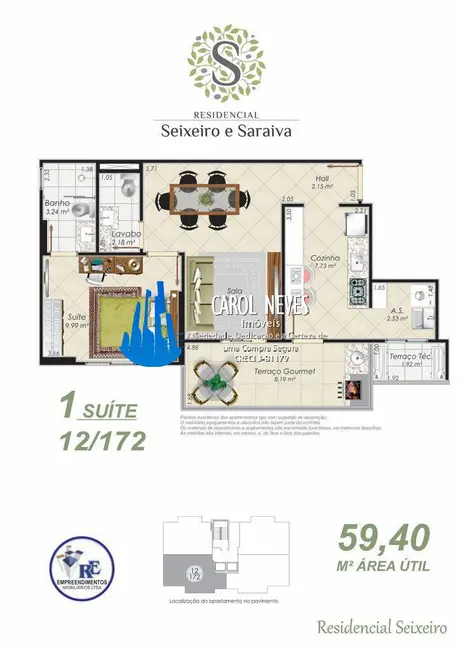 Apartamento com 1 quarto à venda, 52m2 em Aviação, Praia Grande - SP - imagem 3 Foto 3 de Apartamento com 1 quarto à venda, 52m2 em Aviação, Praia Grande - SP