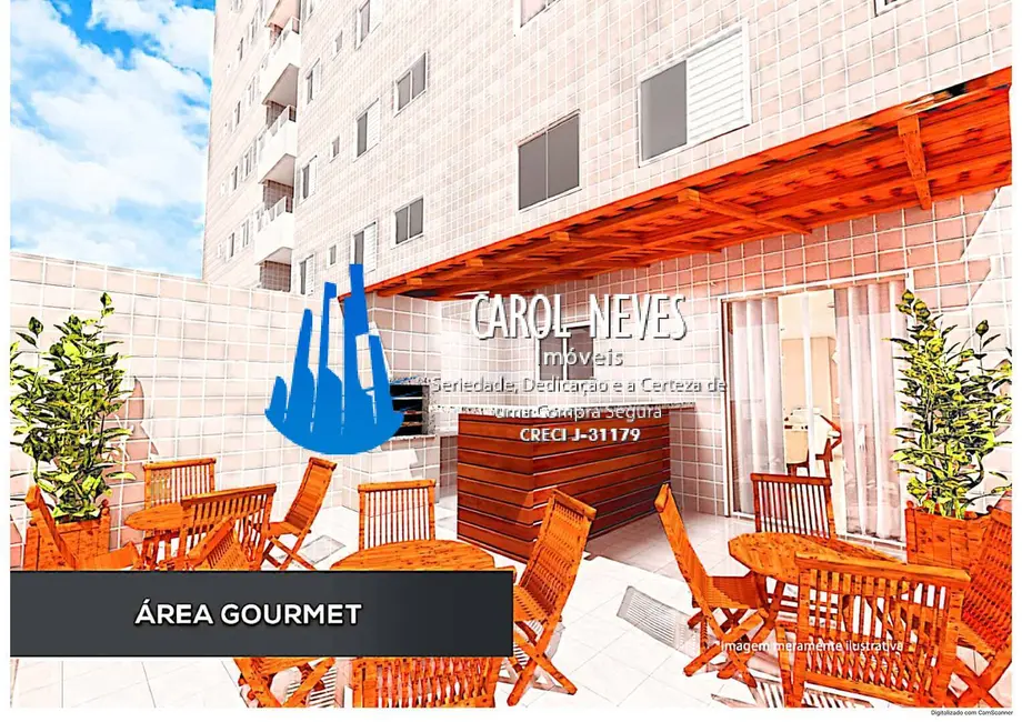 Foto 3 de Apartamento com 2 quartos à venda, 52m2 em Caiçara, Praia Grande - SP