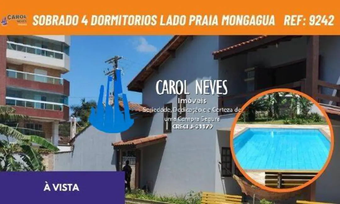 Foto 1 de Sobrado com 4 quartos à venda, 382m2 em Mongagua - SP