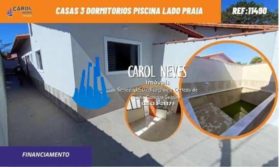 Foto 1 de Casa com 3 quartos à venda, 73m2 em Itanhaem - SP