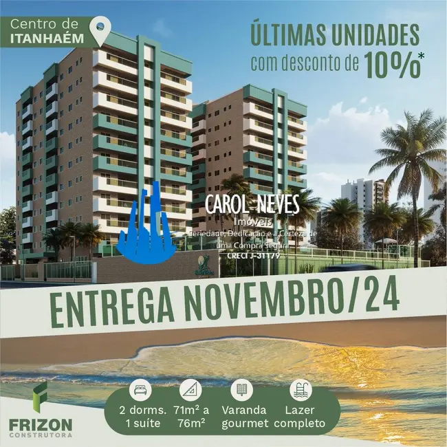 Foto 2 de Apartamento com 2 quartos à venda, 76m2 em Centro, Itanhaem - SP