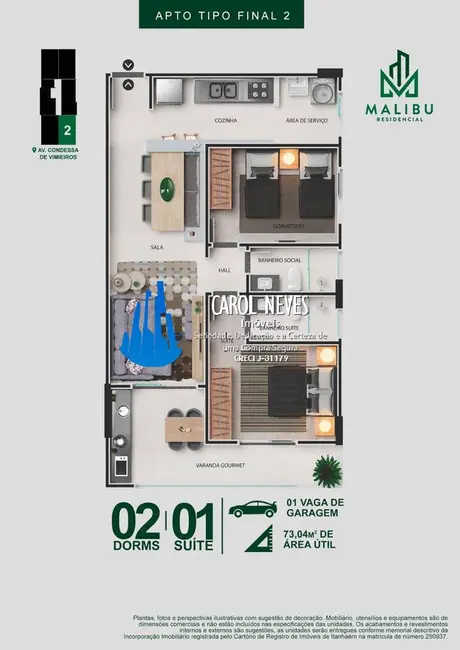 Foto 6 de Apartamento com 2 quartos à venda, 70m2 em Centro, Itanhaem - SP