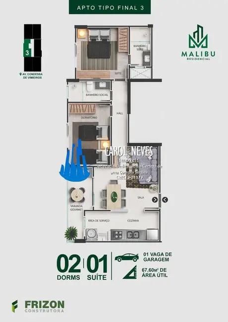 Foto 9 de Apartamento com 2 quartos à venda, 70m2 em Centro, Itanhaem - SP