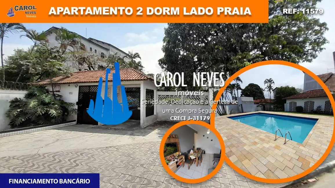 Foto 1 de Apartamento com 2 quartos à venda, 77m2 em Maracanã, Praia Grande - SP