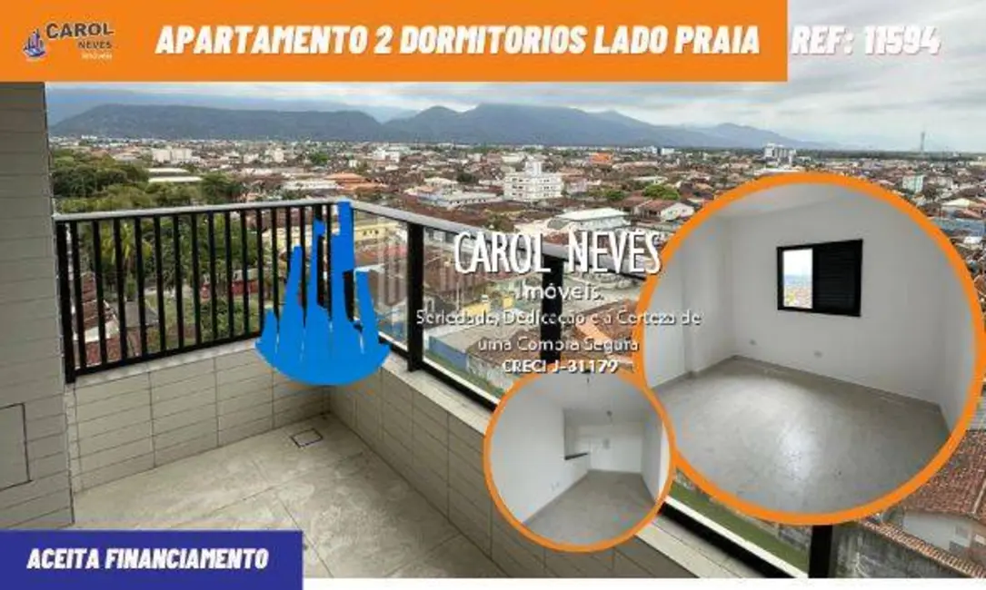 Foto 1 de Apartamento com 2 quartos à venda, 65m2 em Maracanã, Praia Grande - SP