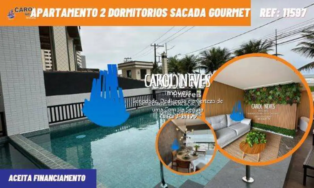 Foto 1 de Apartamento com 2 quartos à venda, 68m2 em Maracanã, Praia Grande - SP